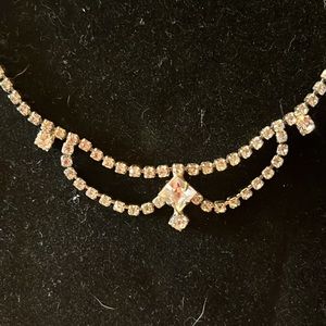 Silver Rhinestone Dressy Classy Choker Necklace